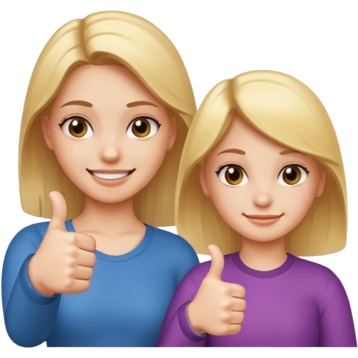 

a girl with a thumb ups and one with thumbs down 


 emoji