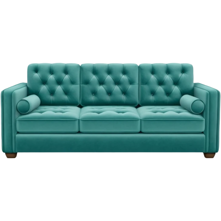 Square teal three-seater sofa  emoji