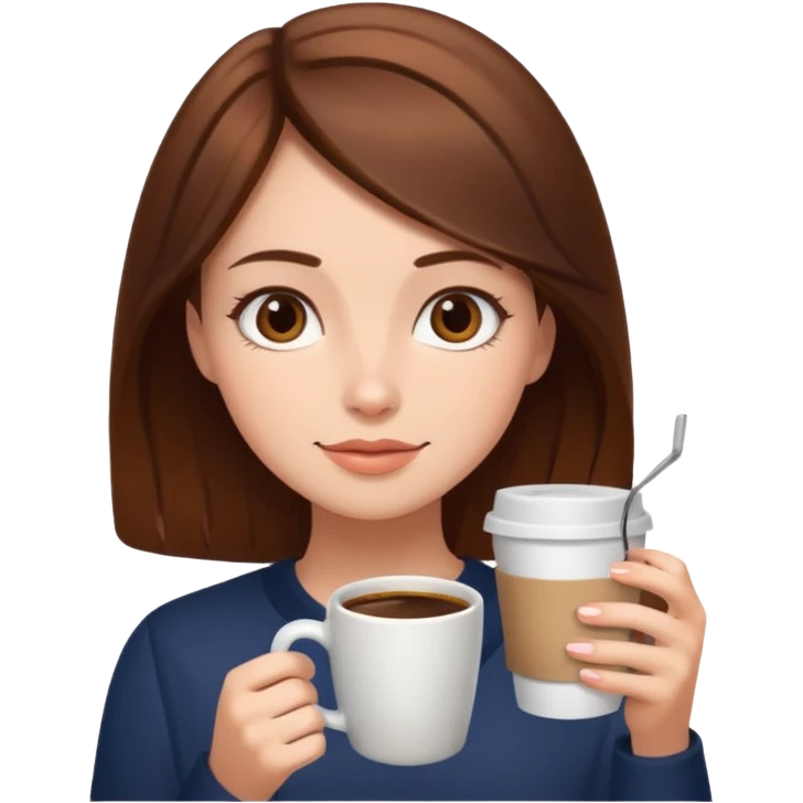 девушка с кофе emoji