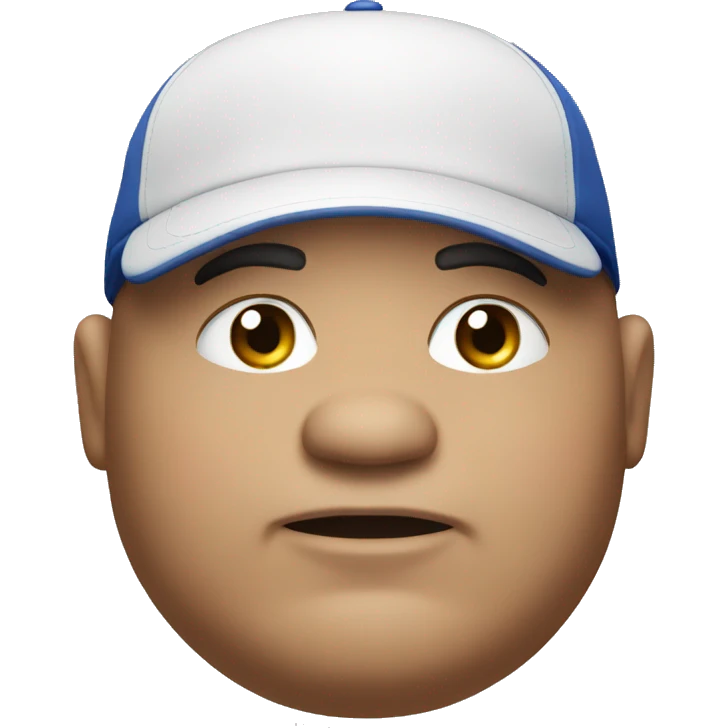 Fat guy using cap emoji