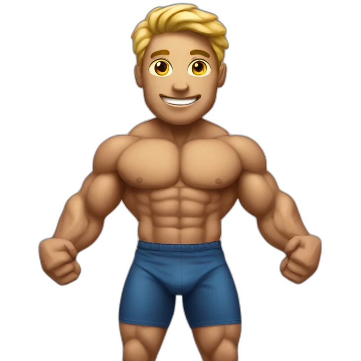 bodybuilder with pant emoji