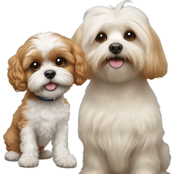 Cavapoo next to a shitzu  emoji