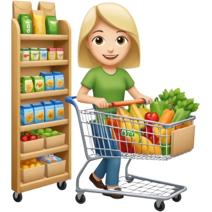 Shopping at Dollar Tree store with a cart emoji