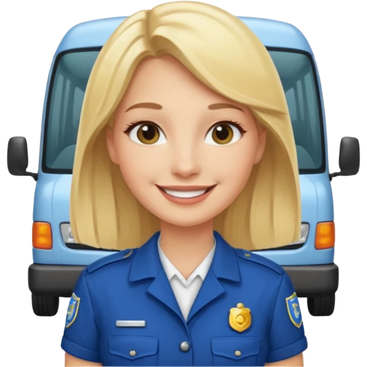 blonde woman minibus driver emoji