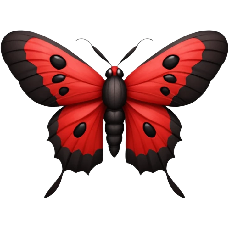 Red and black moth emoji