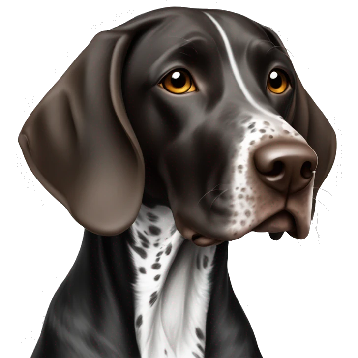 German shorthaired pointer black and white emoji