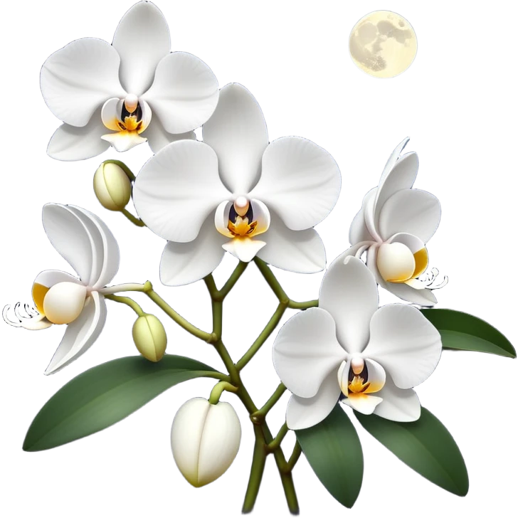 Orchid under moonlight  emoji