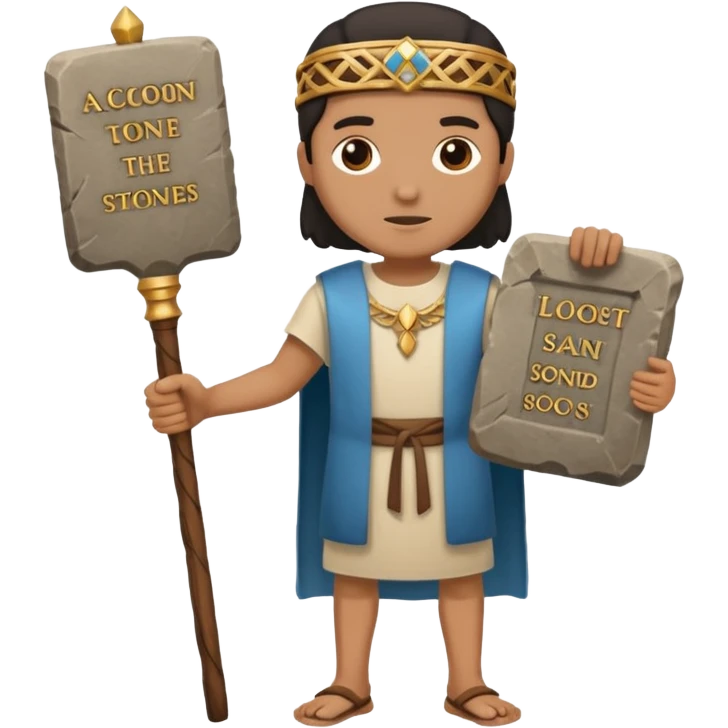 Ten commandments tablets and staff simplify emoji