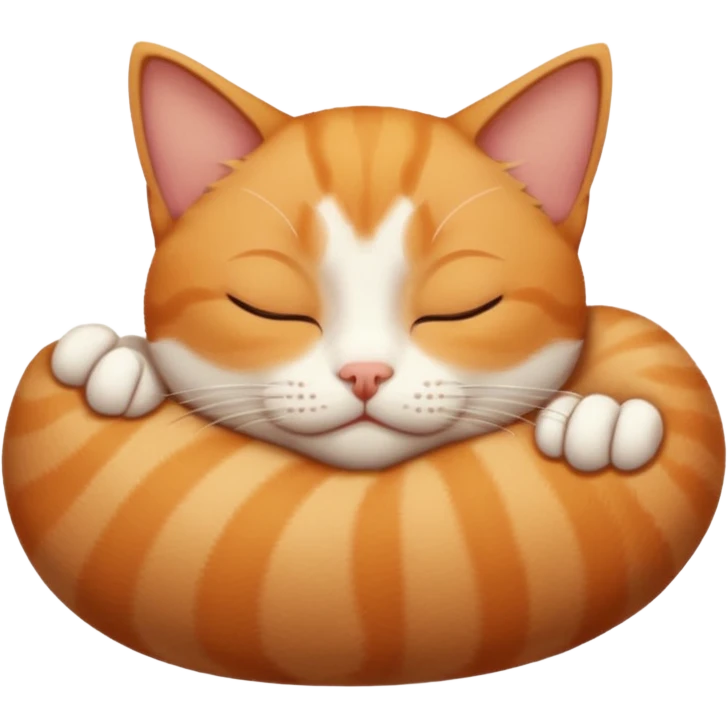 ginger and white small cat eyes closed lying down upside down emoji