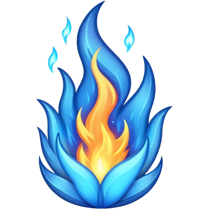 a blue fire emoji
