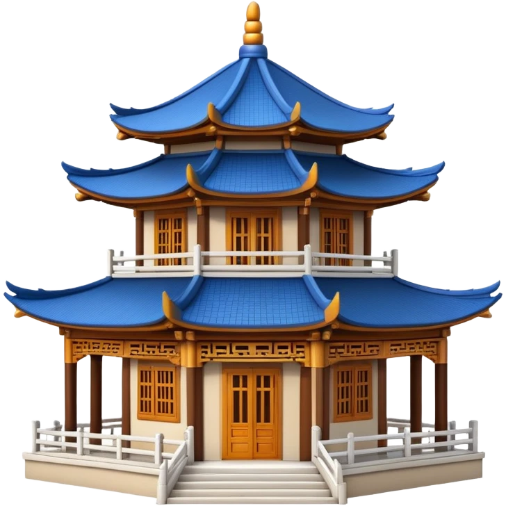 Chinese pagoda building isolated emoji