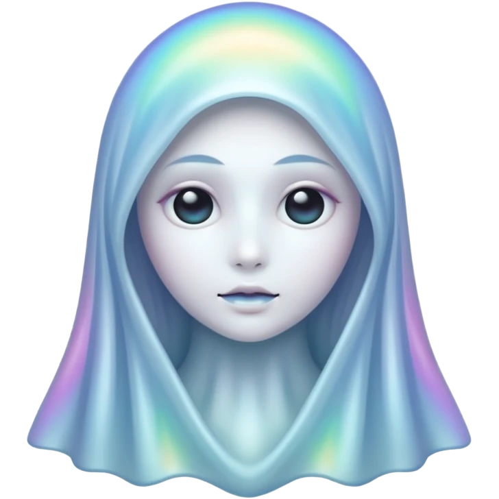 Holographic chrome ghost emoji
