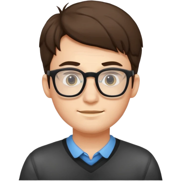a geeky guy with glasses programming emoji
