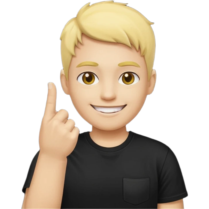 A yellow head smiling with the middle finger up emoji