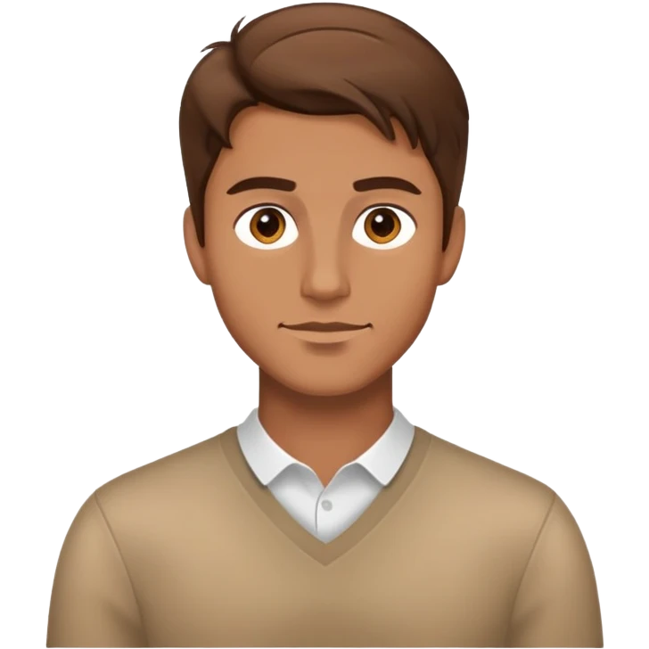 confident man with brown hair portrait emoji