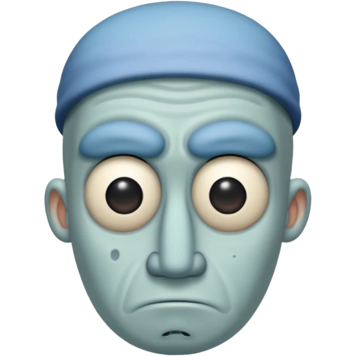 Squidward from spongebob is moody emoji
