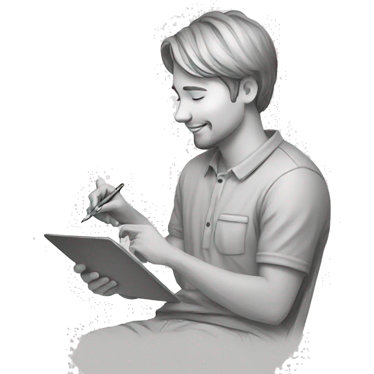 ux designer sketching a mobile app emoji