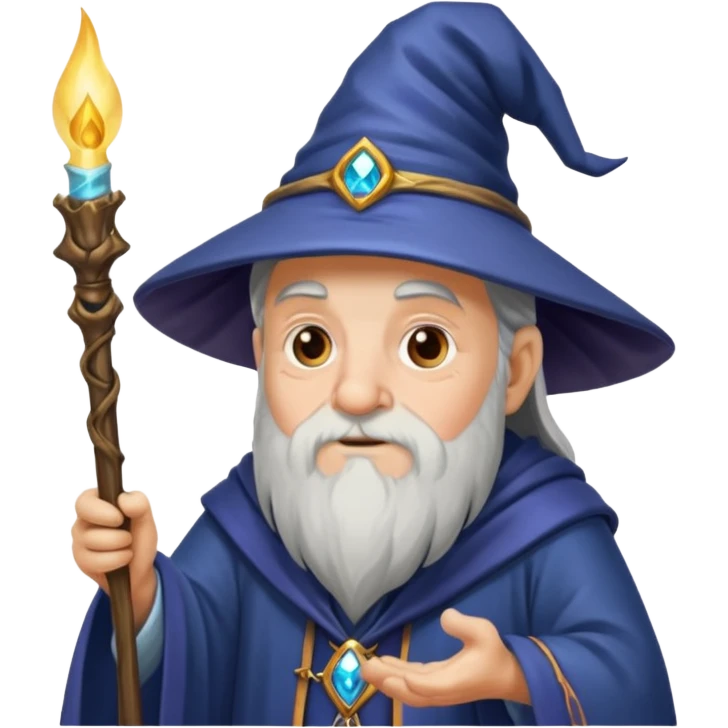 old wizard casting spells emoji