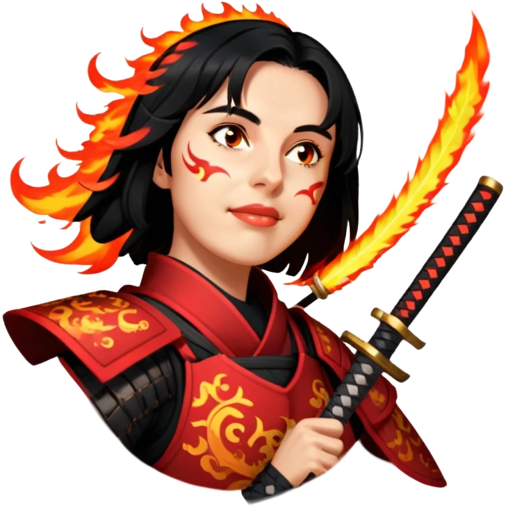 Fire-Wielding Samurai emoji