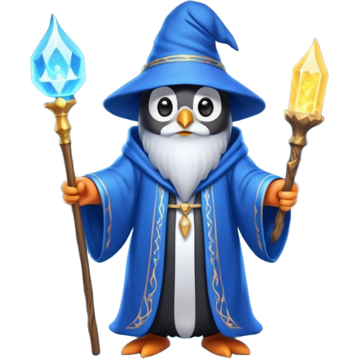 A penguin wizard emoji