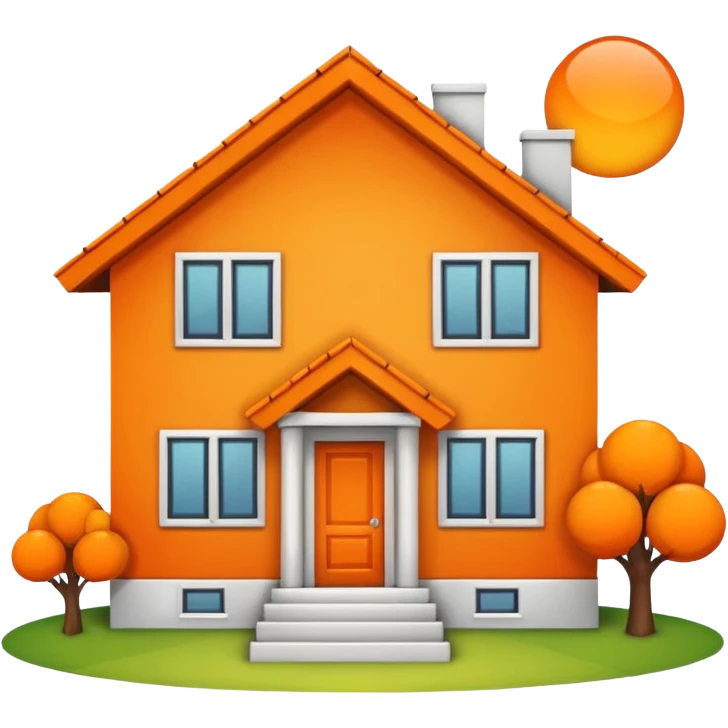 A basic home emoji with orange highlights emoji
