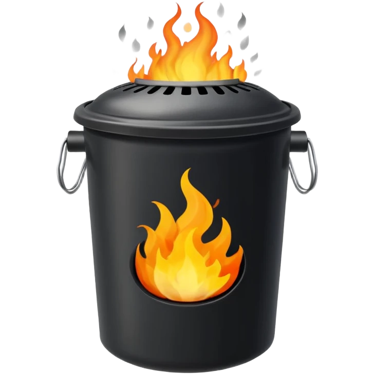 Trash can on fire emoji