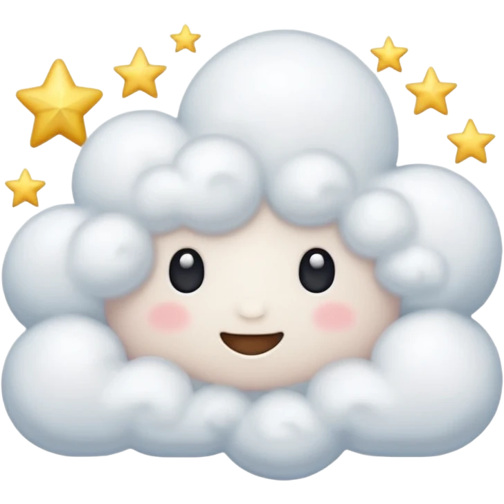 soft cloud with stars, aesthetic emoji emoji