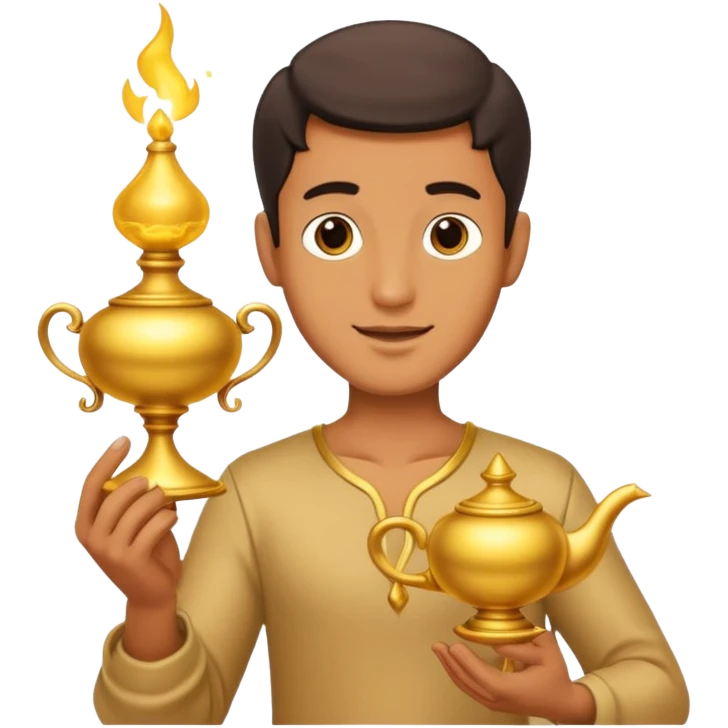 Lampe avec un génie  emoji