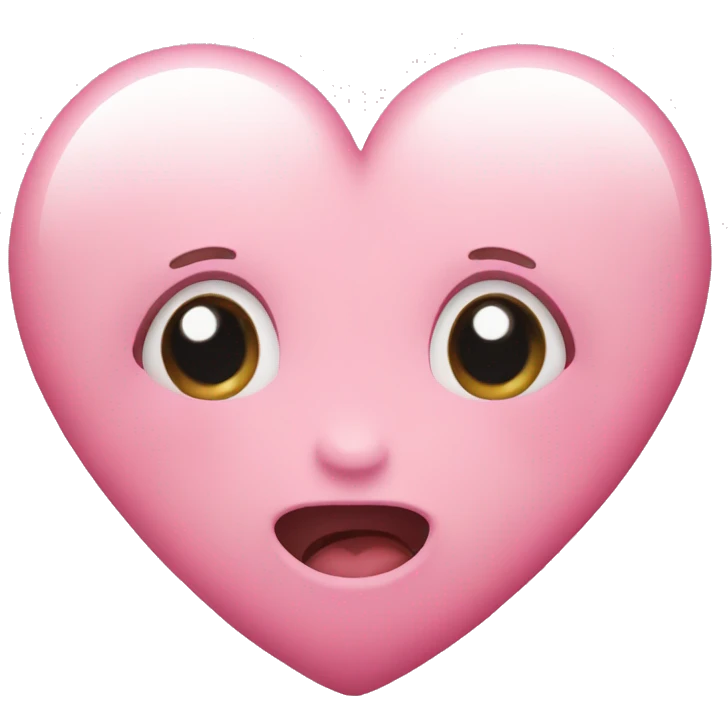 Pink heart blushing emoji