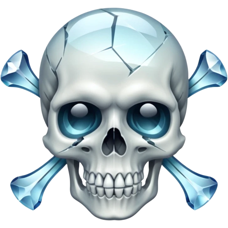 make the bow be holding the skull together make the skull see threw crystal emoji