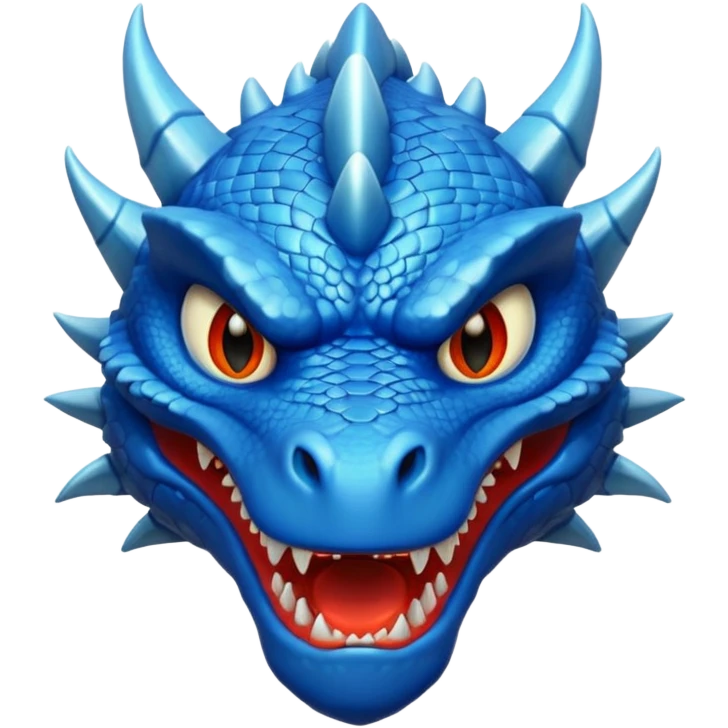 blue dragon face angry emoji