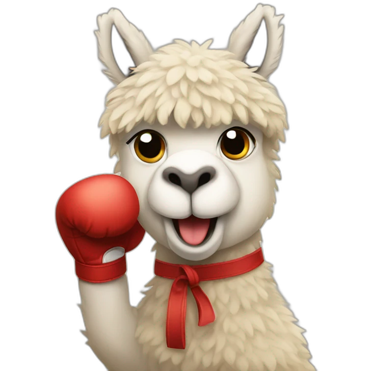 boxing alpaca emoji