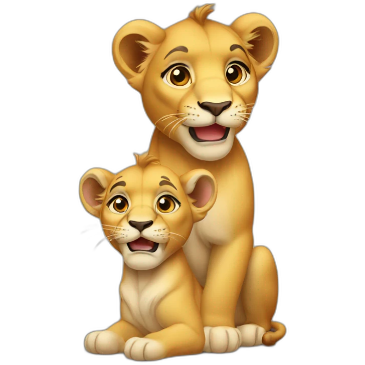 Two lion cubs emoji