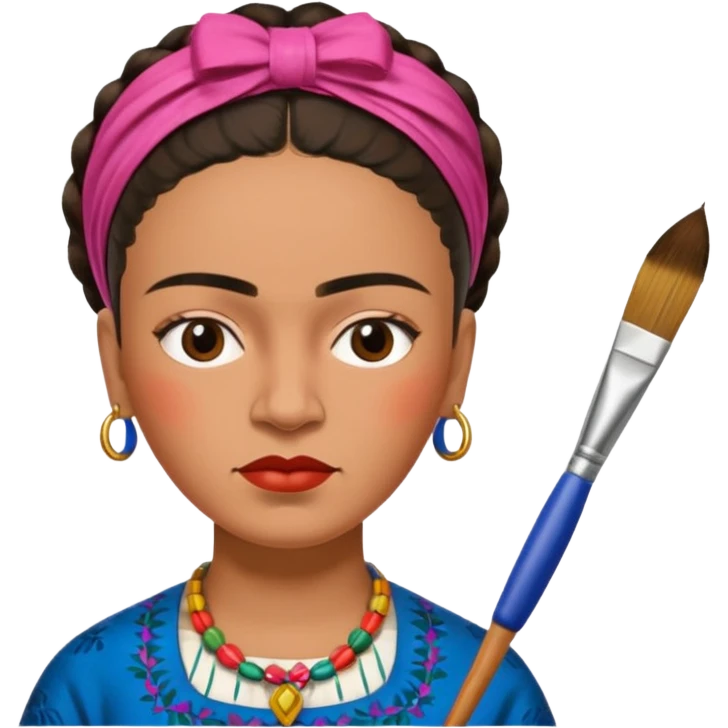 Frida Kahlo is painting  emoji