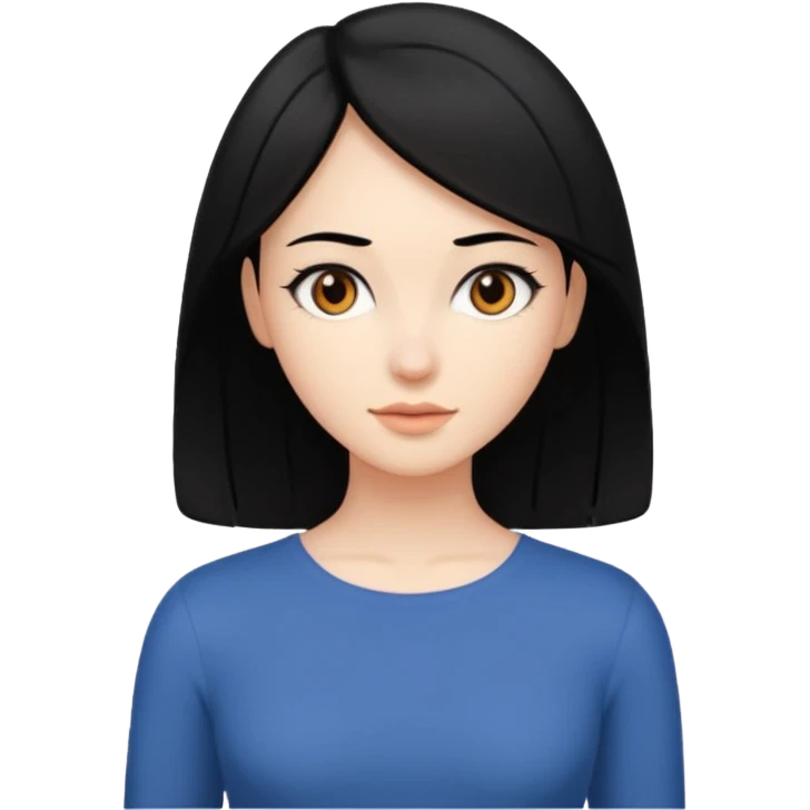 Zayif ince belli kadin siyah sacli emoji
