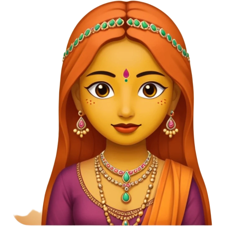 A sanskari girl with bindi and necklace emoji