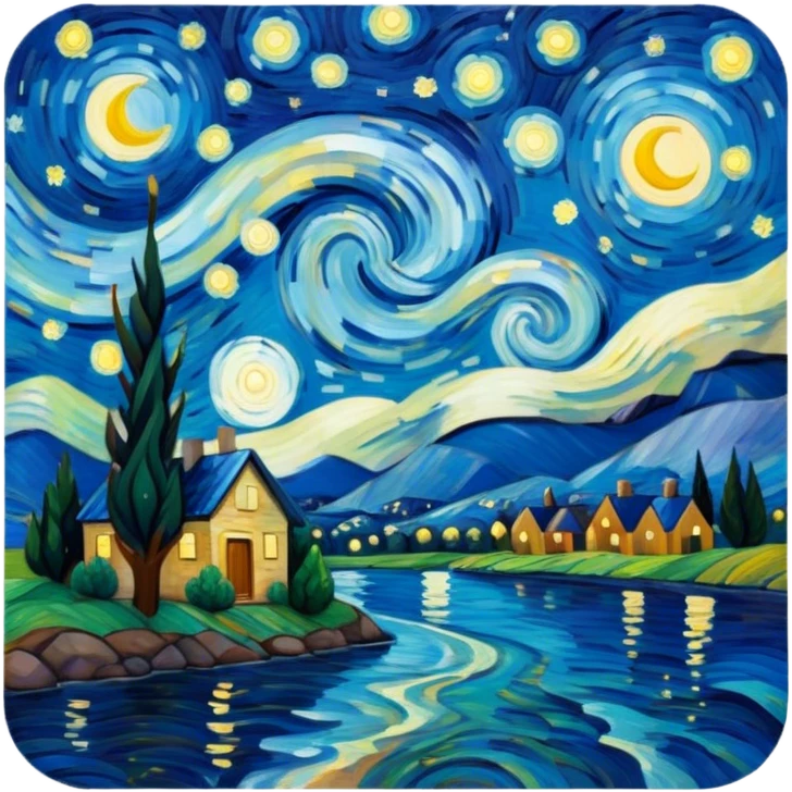 starry night landscape  emoji