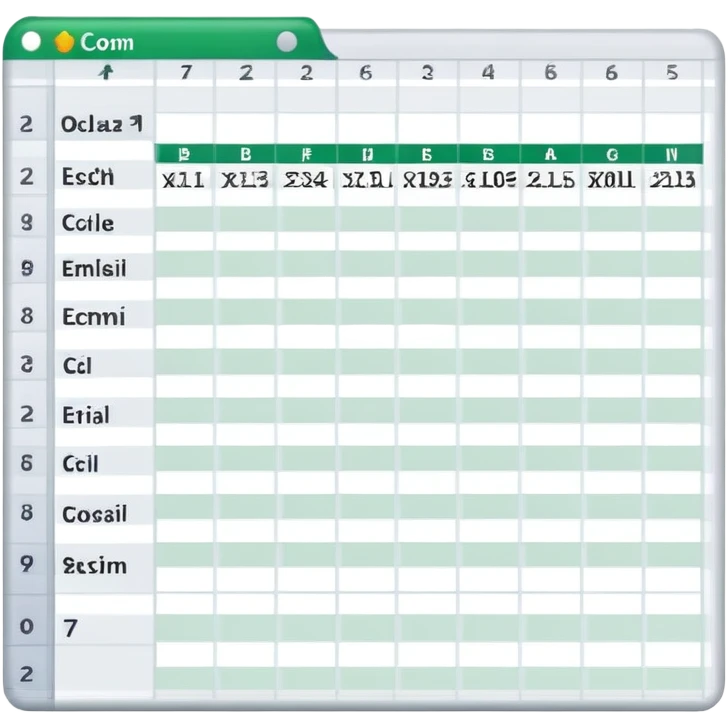 spreadsheet with data cells and formulas emoji
