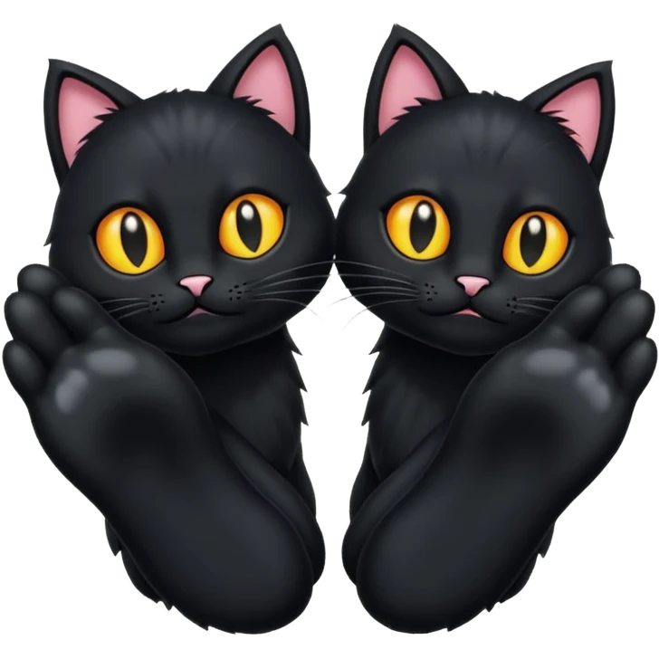black cat's feet emoji