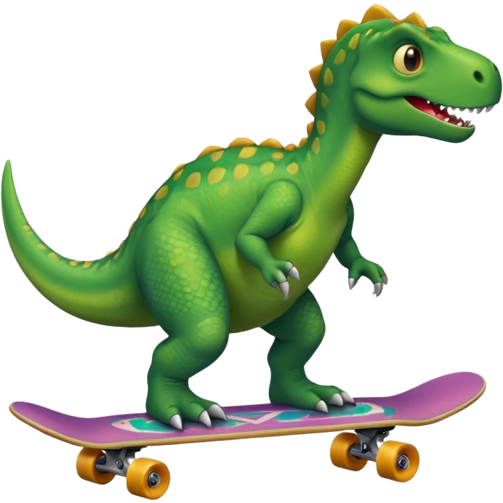 Dinosaur on a skateboard emoji