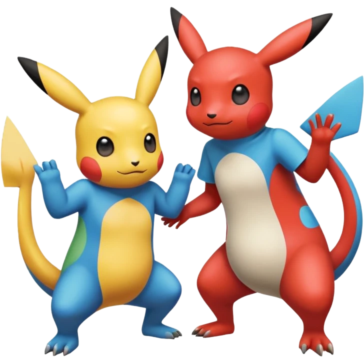 2 friendly pokemans one helping the other get up  emoji