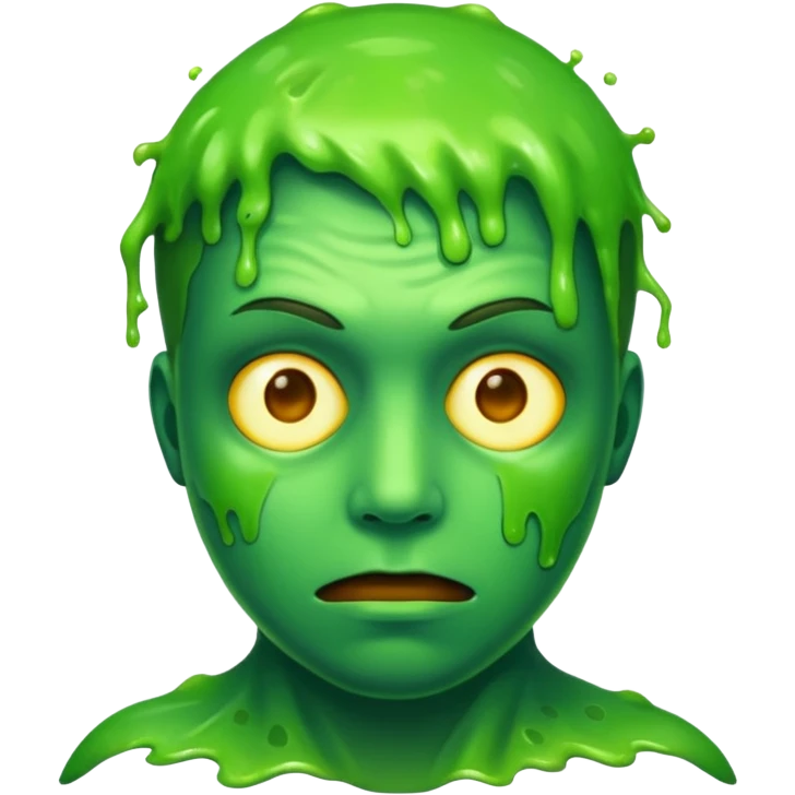 bust with slimey radioactive face emoji
