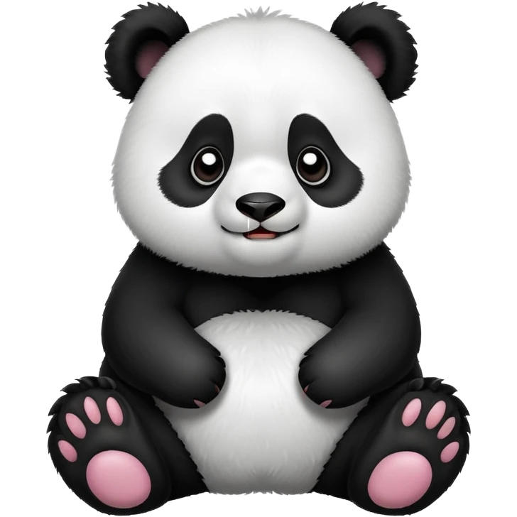 cute panda with grimacing face and paws on cheeks emoji