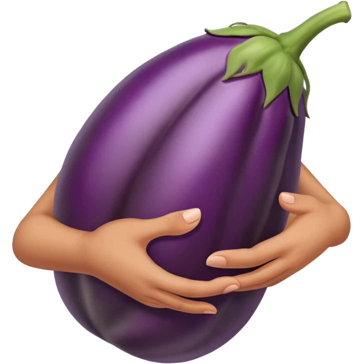 hand grabbing eggplant emoji