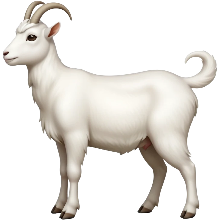 cinematic-[white goat]-realistic-full-body-standing-emoji,-tail-flicking-lazily,-head-tilted-dramatically,-sleek-[white]-fur,-simplified-yet-realistic-focused-features,-highly-detailed,-glowing-with-an-almost-sarcastic-glow emoji