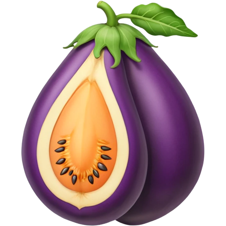Eggplant inside peache emoji
