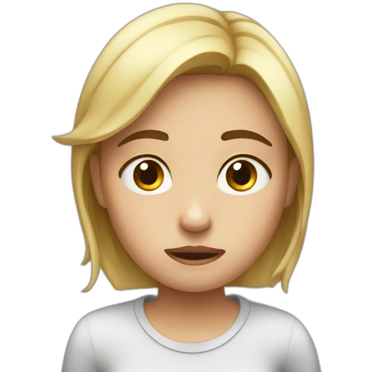 a girl dreading and having existential crisis emoji