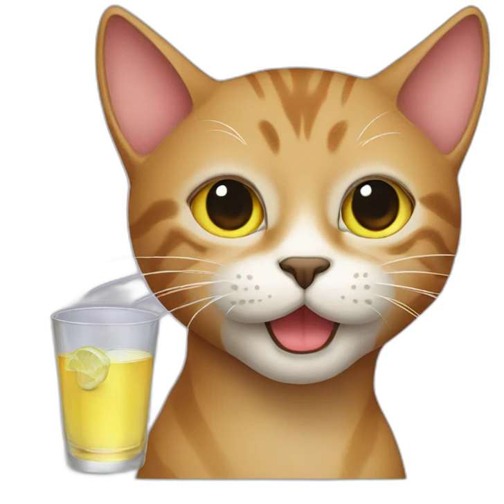 Cat drinking vodka emoji