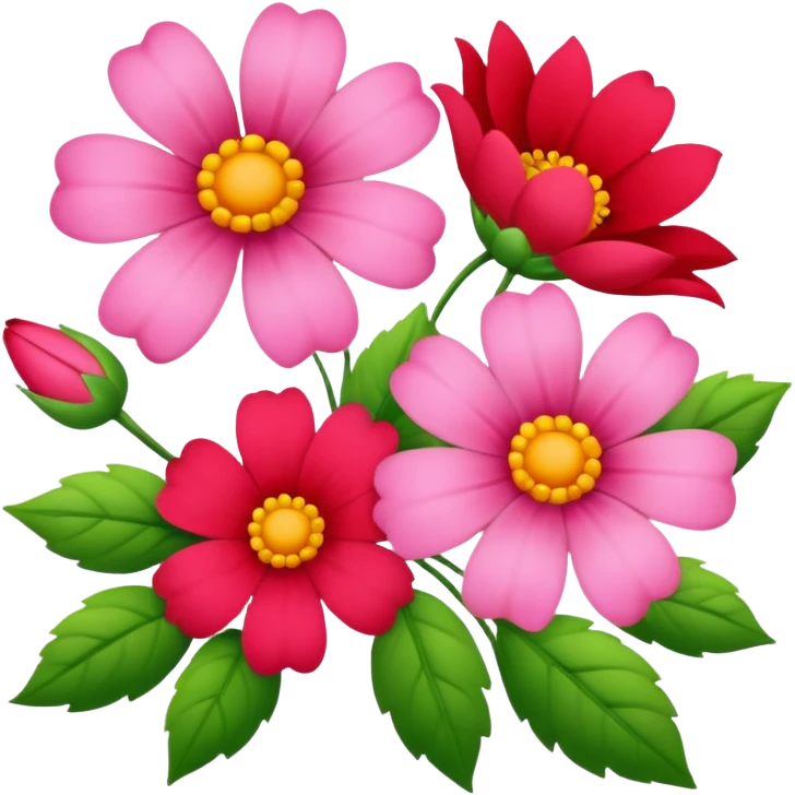 Flowers pink red emoji
