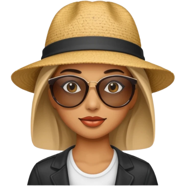 women with hat and sunglasses emoji